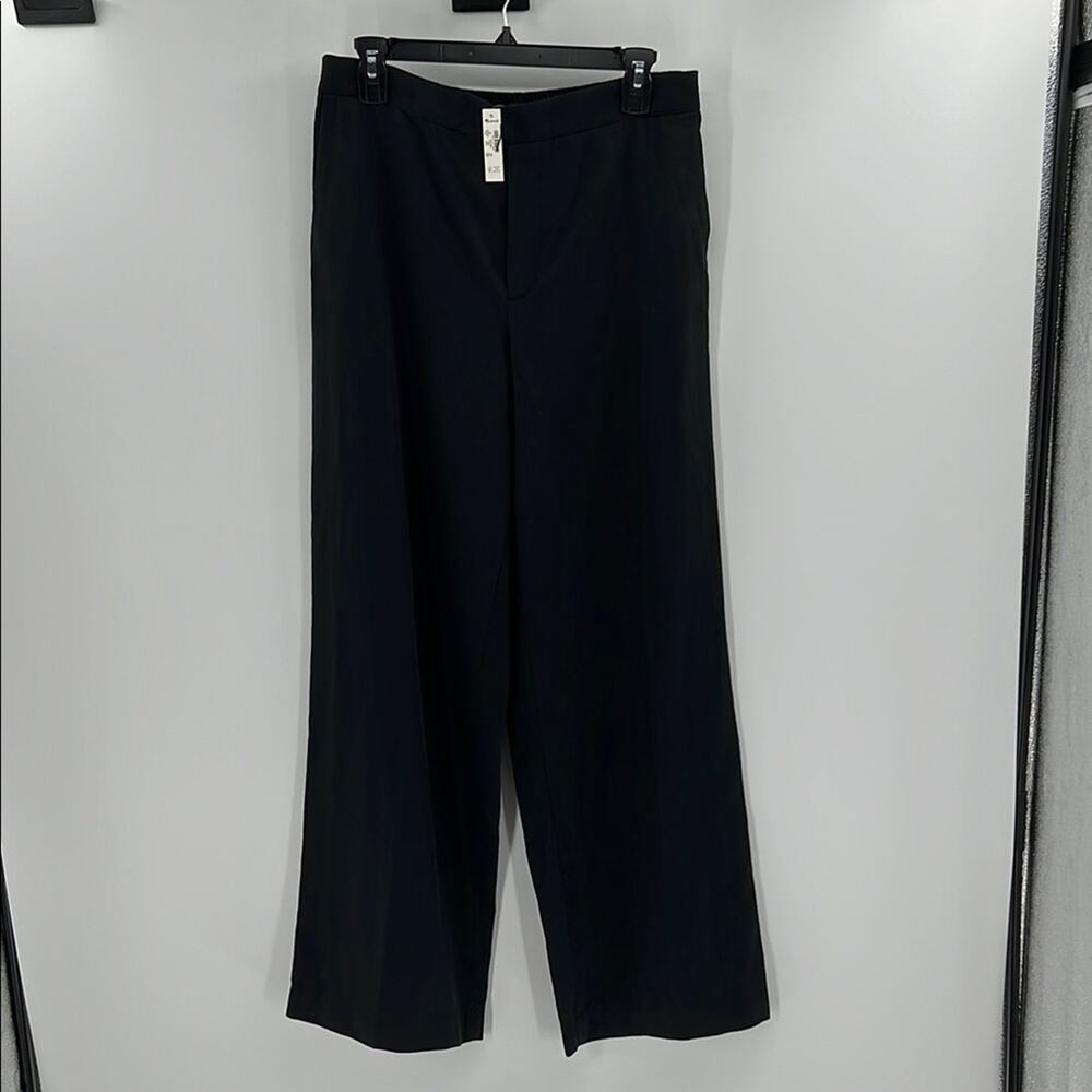 Madewell Women's Pull-On Straight Pants in Drapey Twill - True Black - M - NWT